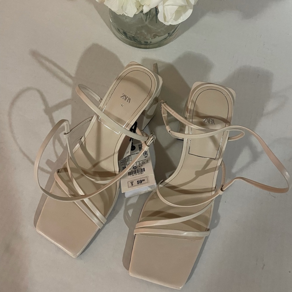 Zara High Heeled Strappy Sandals - Picture 2 of 4